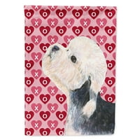 Богатствата НА каролина SS4503-ЗНАМЕ-РОДИТЕЛ Dandie Dinmont Terrier Срца Љубов Денот На Вљубените Знаме, разнобојни