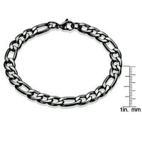 Црна позлатена нараквица од ланец од не'рѓосувачки челик - 8,25