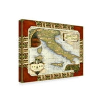 Трговска марка ликовна уметност „Вино мапа на Италија на CGP“ платно уметност од непознато