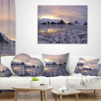 Дизајн Антарктик лето зајдисонце - Перница за фрлање Seascape - 16x16