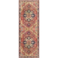 Уметнички ткајачи Ирис Медалјон област килим, црвено злато, 2'6 7'6