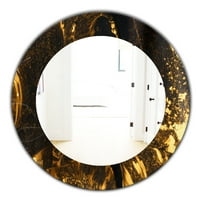 DesignArt 'мермер жолто огледало на glидното огледало - овално или тркалезно огледало на wallидот
