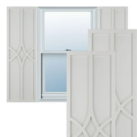 Ekena Millwork 12 W 36 H TRUE FIT PVC CEDAR PARK FIXED MONT SLULTERS, HailStorm Grey