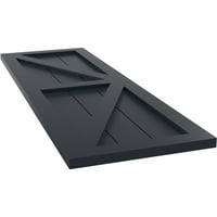 Ekena Millwork 15 W 25 H TRUE FIT PVC Две еднакви панели Фарма куќа фиксни ролетни за монтирање w z-bar, без starвездена ноќ