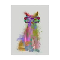 Трговска марка ликовна уметност „мачка виножито прскање 5“ платно уметност од фан фанки