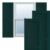 Ekena Millwork 12 W 79 H TRUE FIT PVC Два еднакви ролетни розови, термичко зелено