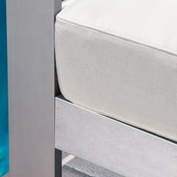 Надворешни алуминиумски клупски столици со перници и сонце, сребро