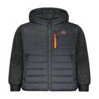 Reebok Boys Puffer елек со ракави, големини 4-20