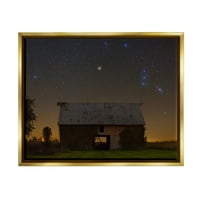 Службени индустрии светлечки starsвезди кои сјаат ноќни соstвездија тивка кабина фотографија Металик злато лебдечки врамени платно печатење wallидна уметност, дизајн
