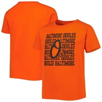 Младински портокалови балтимор ориоли повторете ја маицата со лого