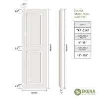 Ekena Millwork 12 W 51 H TRUE FIT PVC Два еднакви подигнати панели ролетни, пожарна црвена боја