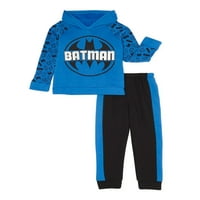 Комики Бетмен момчиња дуксер и џогер џемпери, сет на облеки од 2 парчиња, големини 4-7