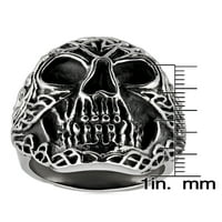 Крајбрежен накит од не'рѓосувачки челик антички завршен прстен на черепот на Селтик
