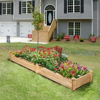 Дрвен правоаголник покачен подигнат градинарски градинарски кревет