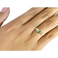 Jewelersclub Емералд прстен накит за роден камен - 0. Карат смарагд 14К златен сребрен прстен накит со бел дијамантски акцент - прстени од скапоцен камен со хипоалергичен з?