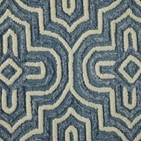 Декод сина и бела крема волна рака завиткана модерна декоративна област килим 5'w 8'l