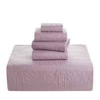 Нестл ватенка сет близнаци меки микрофибер лесни кревети за кревети, модерен стил на ткаење на елипса, облечен во кревет, сон на лаванда