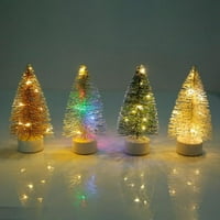 Божиќна ЛЕД Светло Борово Дрво Мини Топло Светло Дрво Божиќна Празнична Декорација