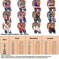 Пајл Женски Летен Врв Ден На Независноста Тенкови Врвови Маици Без Ракави Графички Стил На Пуловер За Секојдневно Носење-Б 3ХЛ