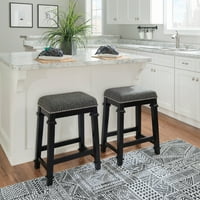 Linon Delimon 25 Counter столче без грб, црна со црна и сива твид