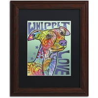 Трговска марка ликовна уметност „Whippet Love“ платно уметност од Дин Русо, црна мат, дрвена рамка
