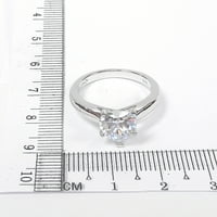 Брилијантност фино накит срцев исечен бел симулиран прстен за ангажман на дијаманти во стерлинг сребро