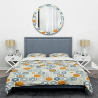 DesignArt 'Ретро шестоаголник модел IX' Modern-Century Modern Duvet Cover Set