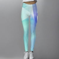 Девојки Секојдневен Моден Тесен Висок Струк Спортска Јога Печатени Еластични Хеланки Панталони