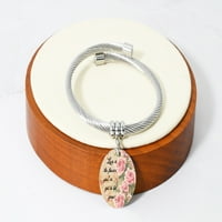Реверзибилна цветна loveубов инспиративна нараквица за кабел од розова кутија