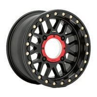 Powersports Алуминиум Раб KS ГРАНАТА BEADLOCK 15X6in Сатен Црна Завршница, KS23556048738