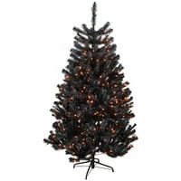 Northlight Pranger Prange Prelit Indandescent Black Noble Spruce Antictifical Halloween елка, 4 '