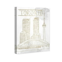 Градовите и Скилините 'Торонто скица' Северноамерикански градови 20 30 Сликарско платно уметничко печатење