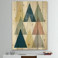 DesignArt 'Геометриски состав Триаголници II' модерен и преоден принт на природно бор дрво
