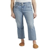 Silver Silver Jeans Co. Women'sенска хартиена торба со високи растителни фармерки, големини на половината 24-36