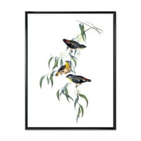DesignArt 'Антички птици живот III' Традиционална врамена платна wallидна уметност печатење