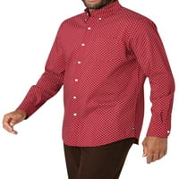 Чапс маж со долга ракав Одржлива лесна грижа ткаена кошула -големина на XS до 4xB
