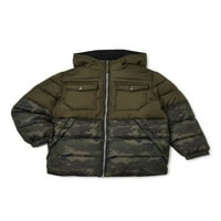 Ixtreme Boys Colorblock Pop Zip Зимски пуфер јакна, големини 4-18