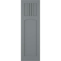 Ekena Millwork 12 W 32 H TRUE FIT PVC San Miguel Mission Style Fixed Mount Sulters, океански оток