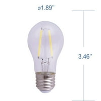 Одлична вредност LED сијалица за вентилатор на таванот, 5-вати А облик E основна светлина, 2pk