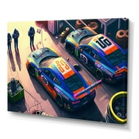 DesignArt Stock Car Pit Pit Stop I Wallидна уметност