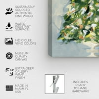 Одмор и сезонски wallидни уметности од празници на платното „елка 3“ одмори - зелено, злато