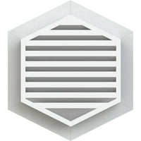 Ekena Millwork 30 W 32 H вертикално врв на вложување на венчавки: Функционален, PVC Gable Vent W 1 4 рамка за рамна трим