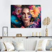 DesignArt Floral Sensual Woman Portrete I Wall Art