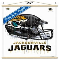 Џексонвил Јагуари-Капе Шлем Ѕид Постер Со Дрвена Магнетна Рамка, 22.375 34