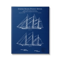 Дијаграм за сини бродски бродски брод со детален план за дизајн на патенти за планови, wallидна уметност, 48, дизајн од Карл Хронек