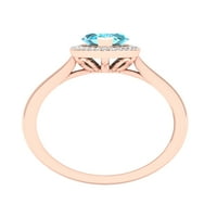 Империјал скапоцен камен 10K розово злато маркиза исечен швајцарски сина топаз ct tw tw diamond halo женски прстен