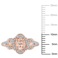 CT Miabella CT CT овален Morganite CT Diamond 10kt розово злато изопачено прстен за ангажман