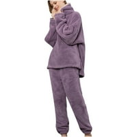 Женска Облека За Спиење Пижами Со Качулка Со Долги Ракави Двострана Домашна Услуга