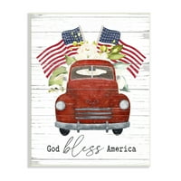Stuple industries Бог го благослови Америка сентименталниот знамиња на црвените камиони на Америка, 19, дизајнирани со букви