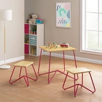 Главни деца 3-парчиња Фин Метална рамка Играјте табела и сет на столици, повеќе бои